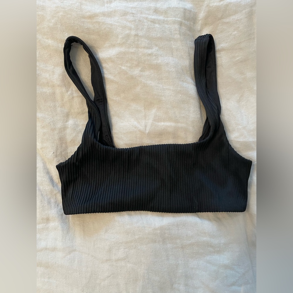 COS Black Squared Neck Bathing Suit Top